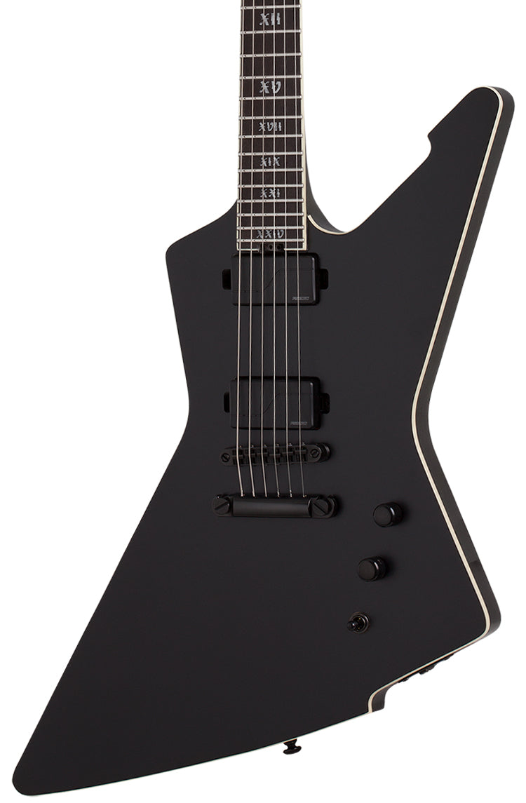 Schecter E1 SLS Elite Evil Twin in Satin Black