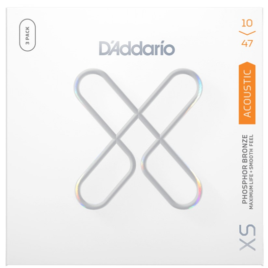 D'Addario XS Extra Light Coated Phosphor Bronze Acoustic Guitar Strings 10-47 Gauge