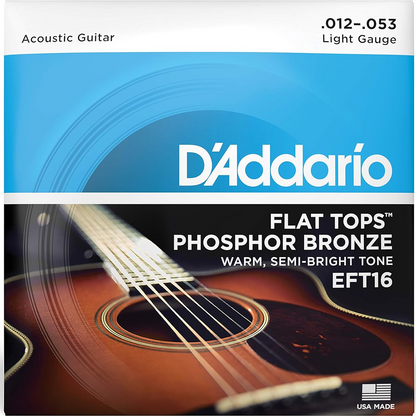 D'Addario Flat Tops Phosphor Bronze Regular Light Acoustic Guitar Strings 11-45 Gauge