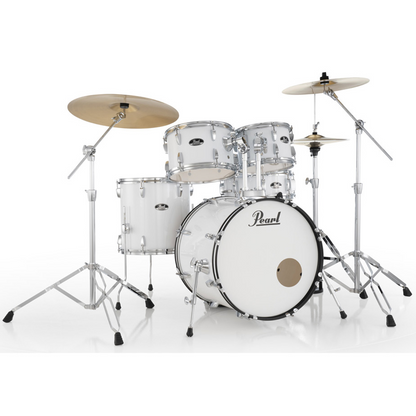 Pearl Roadshow-Plus 5-Piece Drum Kit with Cymbal Pack in Pure White