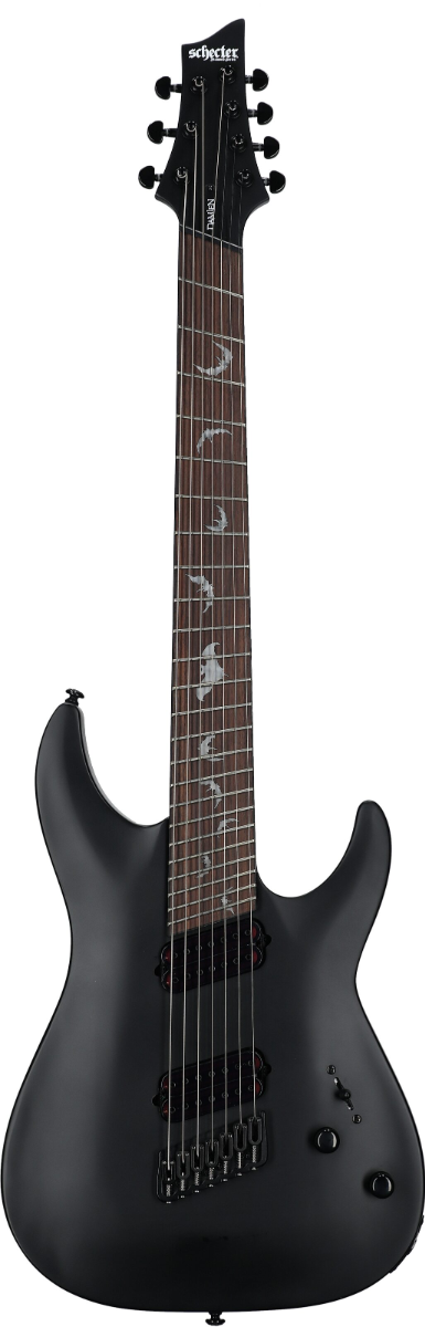 Schecter Damien 7 Multiscale 7 String in Satin Black