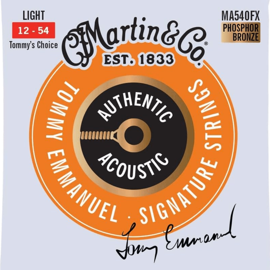 Martin Phosphor Bronze Authentic Flexible Core Light Acoustic Strings 12-54 Gauge