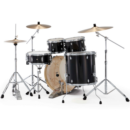 Pearl Export Plus 5-Piece Fusion Plus Drum Kit with Cymbal Pack in Jet Black