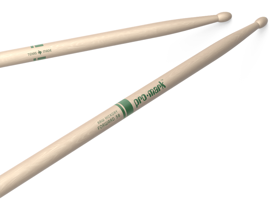 Promark Forward 5B Raw Hickory Wood Tip Natural Drumsticks