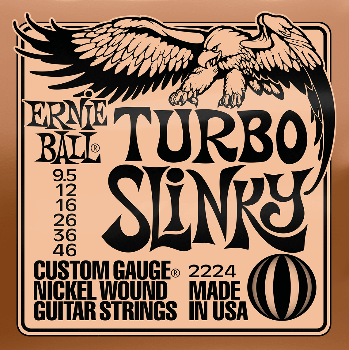 Ernie Ball Turbo Slinky Nickel Wound Electric Guitar Strings 9.5-46 Gauge
