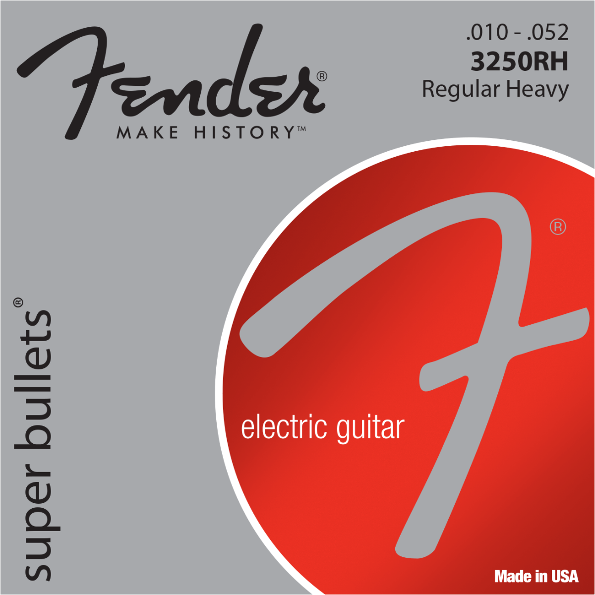 Fender Super Bullets Nickel Plated Steel Electric Guitar Strings 10-52 Gauge