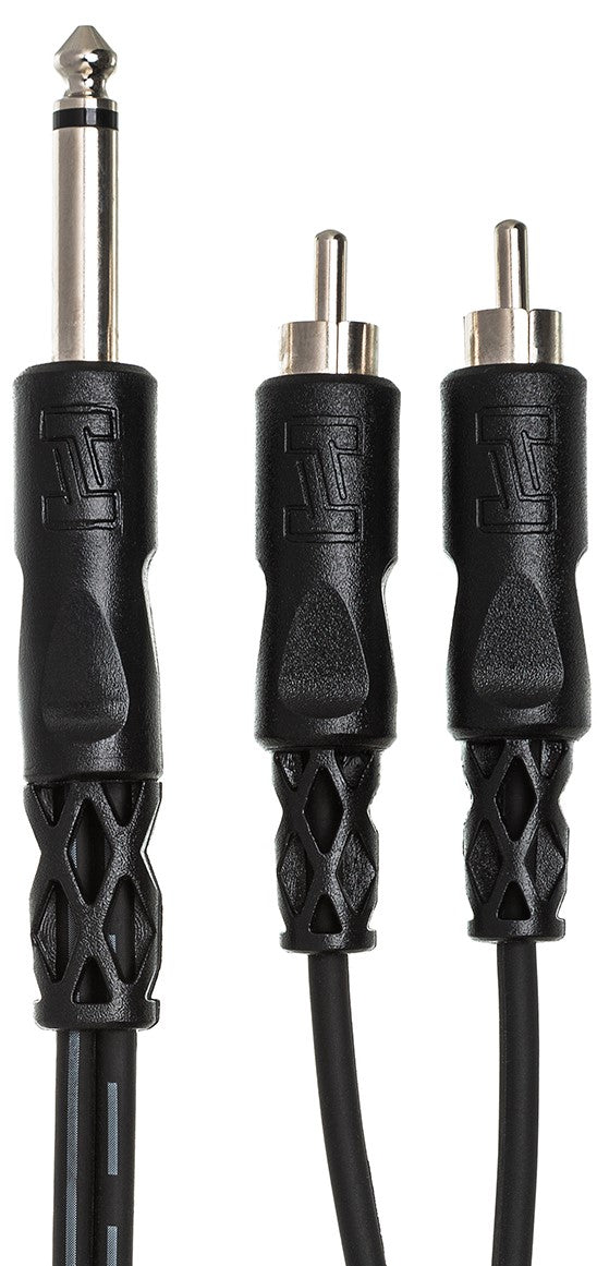 HOSA CYR101 Y Cable 1/4" TS to Dual RCA 1M
