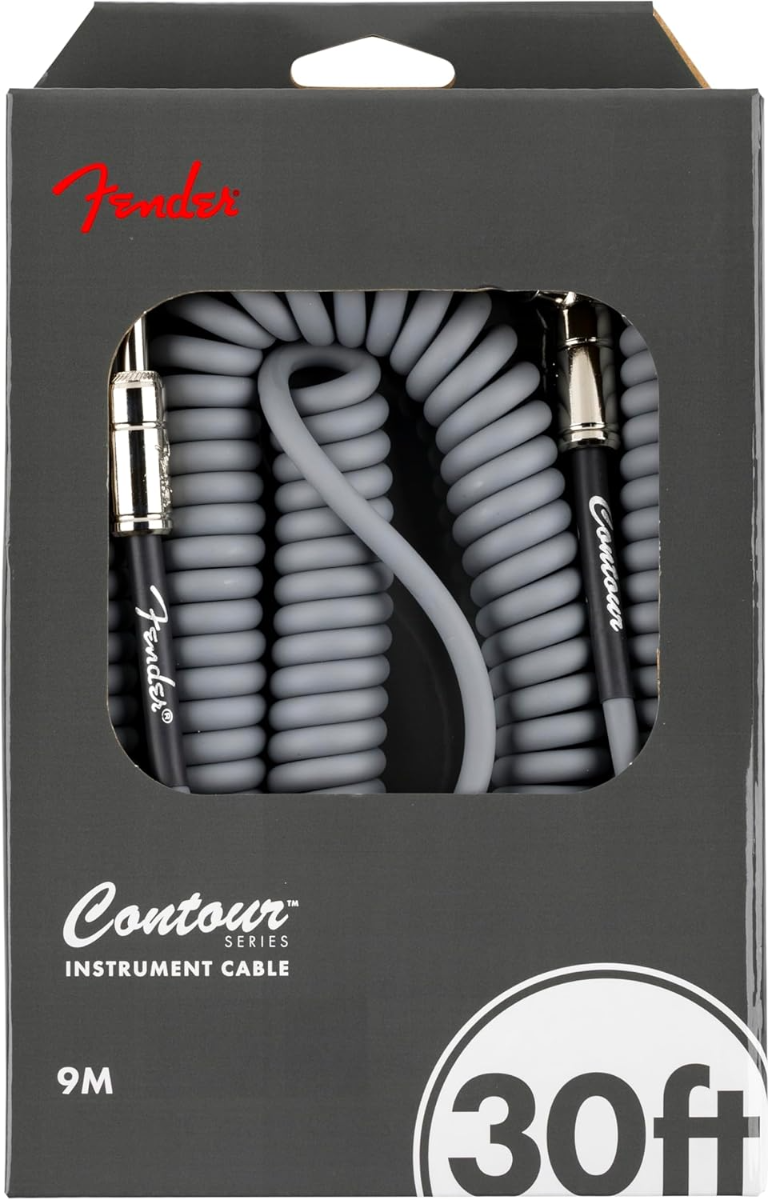 Fender Contour™ Series 30'  Coil Instrument Cable in Inca Silver