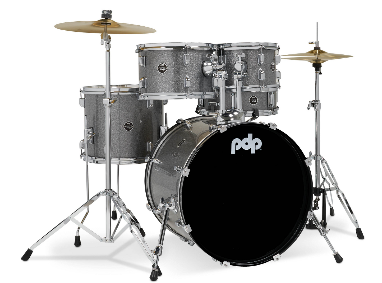 PDP Center Stage 20" 5 Piece Drum Kit in Silver Sparkle