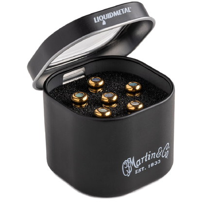 Martin Luxe Liquid Metal Bridge Pins in Gold with Pearl