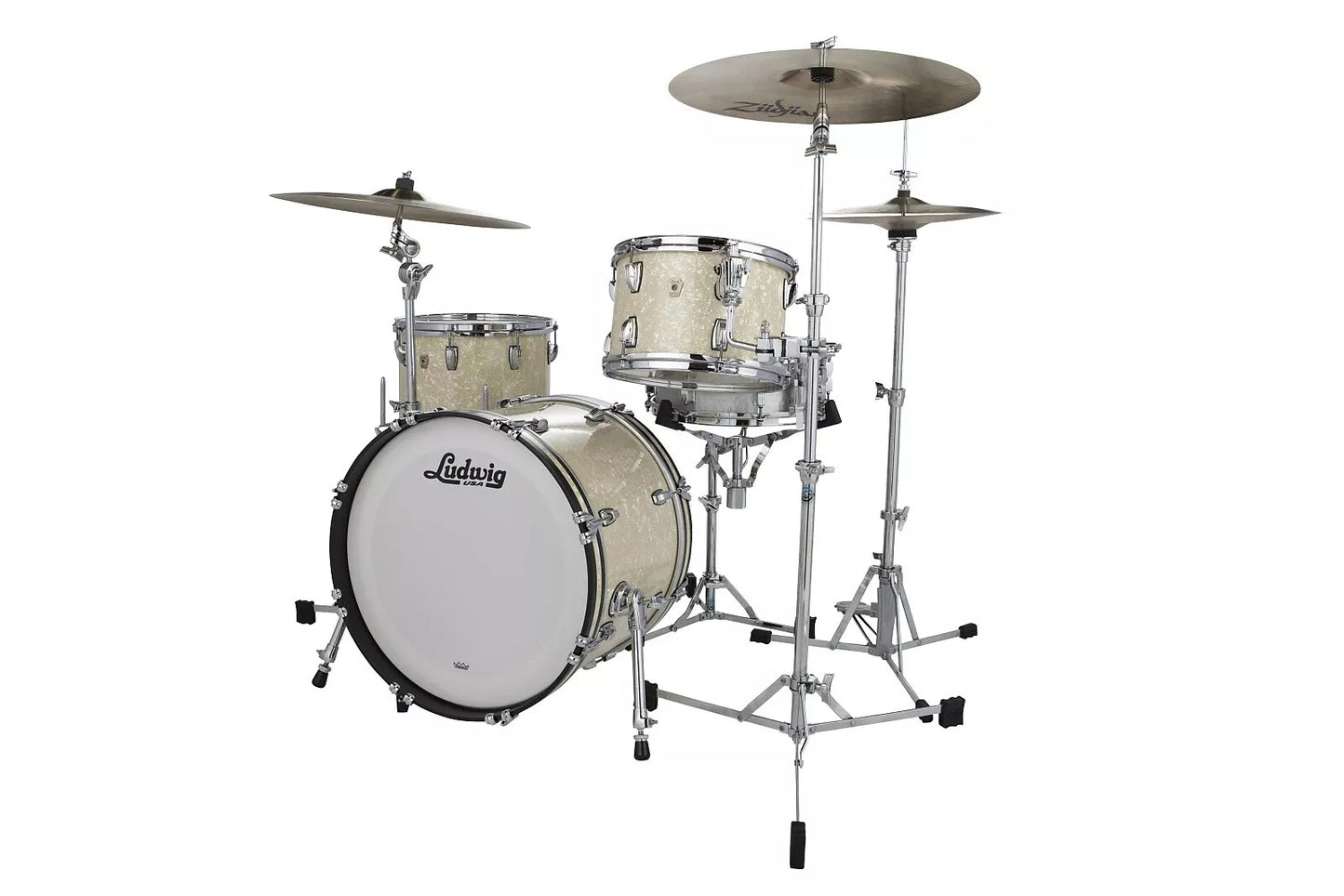Ludwig Classic Maple 3 Piece Drum Kit in Vintage White Marine