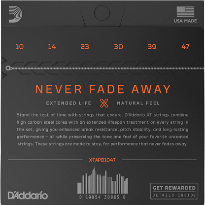 D'Addario XT Phosphor Bronze Acoustic Guitar Strings 6 String Light 10-47 Gauge