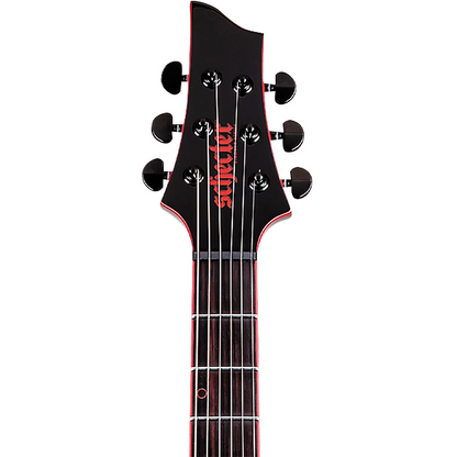 Schecter Sunset-6 Red Dawn Electric Guitar in Gloss Black