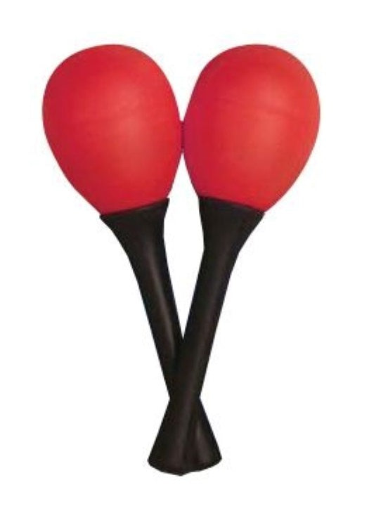 Mano Percussion Egg Shaped Red Maracas and Handle Pair