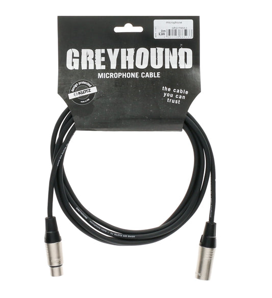 Klotz GRG1FM0300 GREYHOUND 3m Microphone Cable XLRF To XLRM
