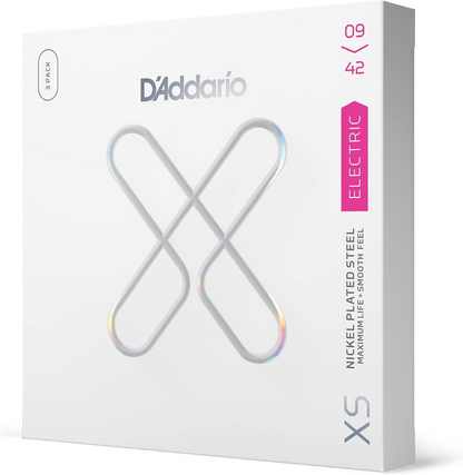 D'Addario XS Super Light Coated Electric Guitar Strings 3 Pack  09-42 Gauge