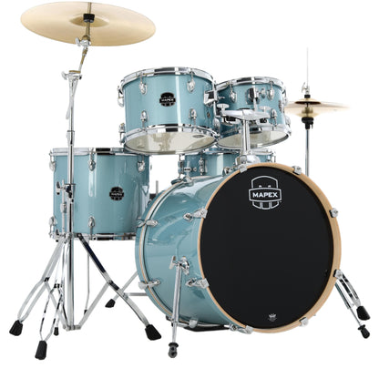 Mapex Venus 5 piece Drum Set in Aqua Blue Sparkle