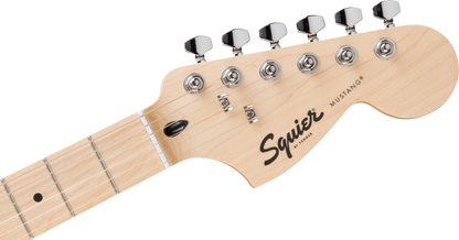 Squier FSR Squier Sonic Mustang, Maple Fingerboard, White Pickguard in Shell Pink