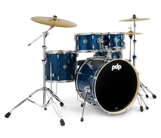 PDP MainStage 5pc Drum Kit w/Paiste Cymbals & Stool in Twisted Blue
