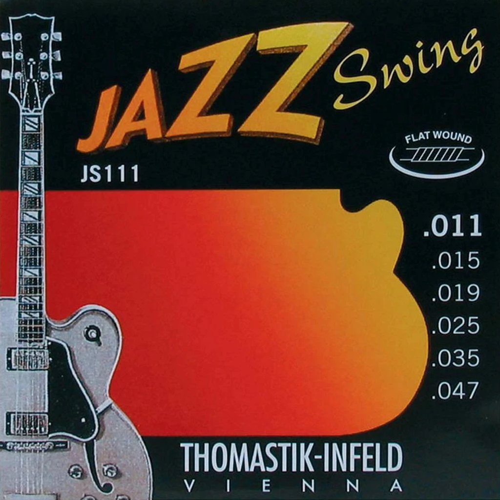 Thomastik Jazz Swing Flatwound Electric Guitar Strings Set Light  .011-.047 Gauge