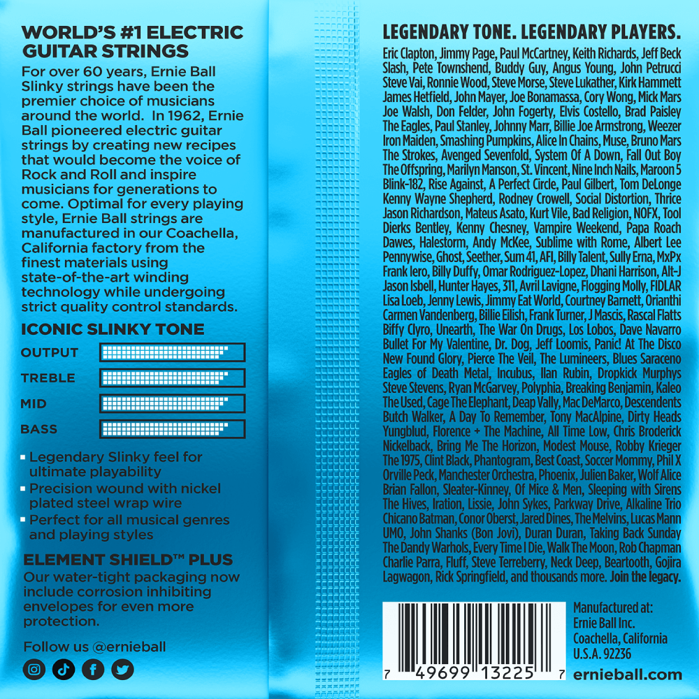 Ernie Ball Extra Slinky Nickel Wound Electric Guitar Strings 3 Pk 8-38 Gauge