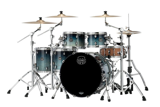 Mapex Saturn Maple Walnut 5 Piece Shell Pack in Teal Blue Fade