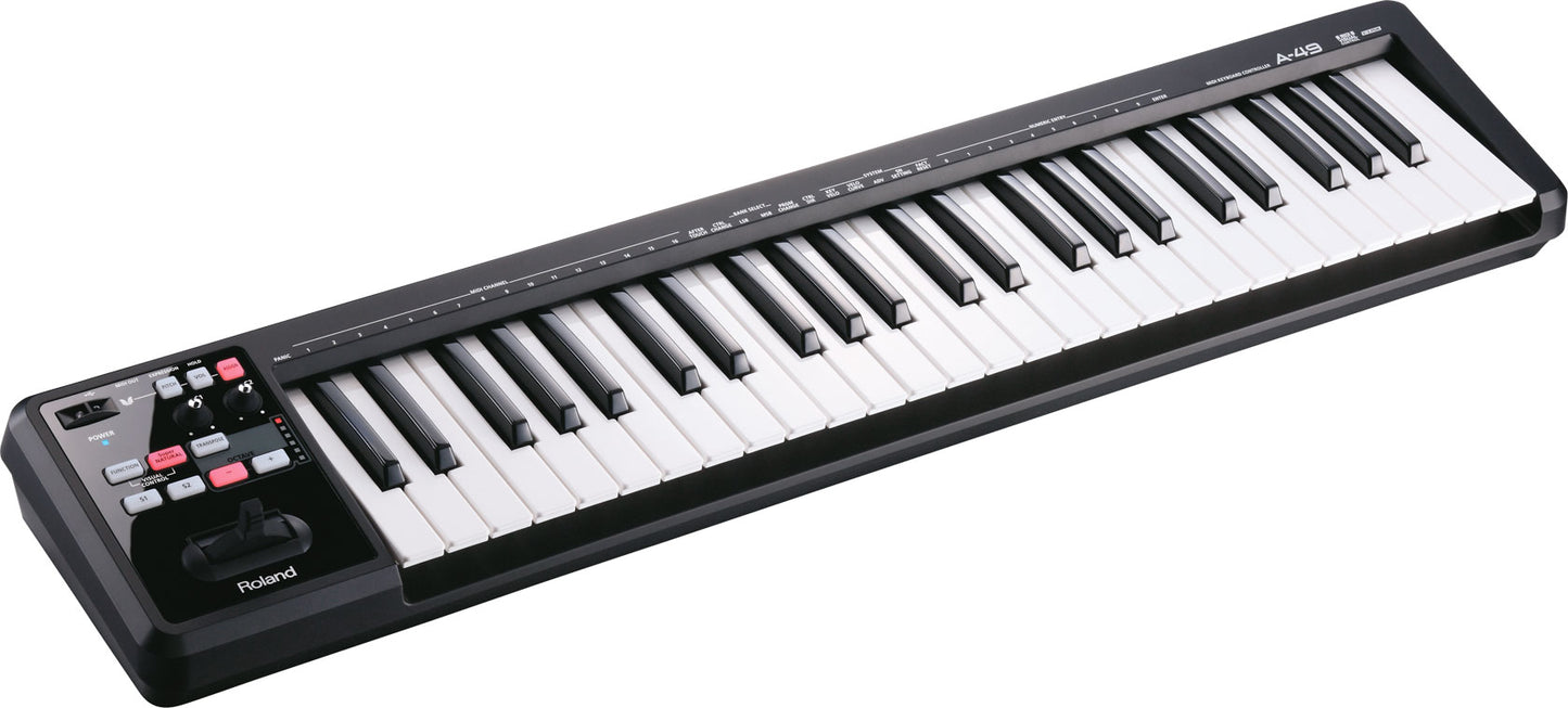 Roland A49 MIDI Keyboard Controller in Black