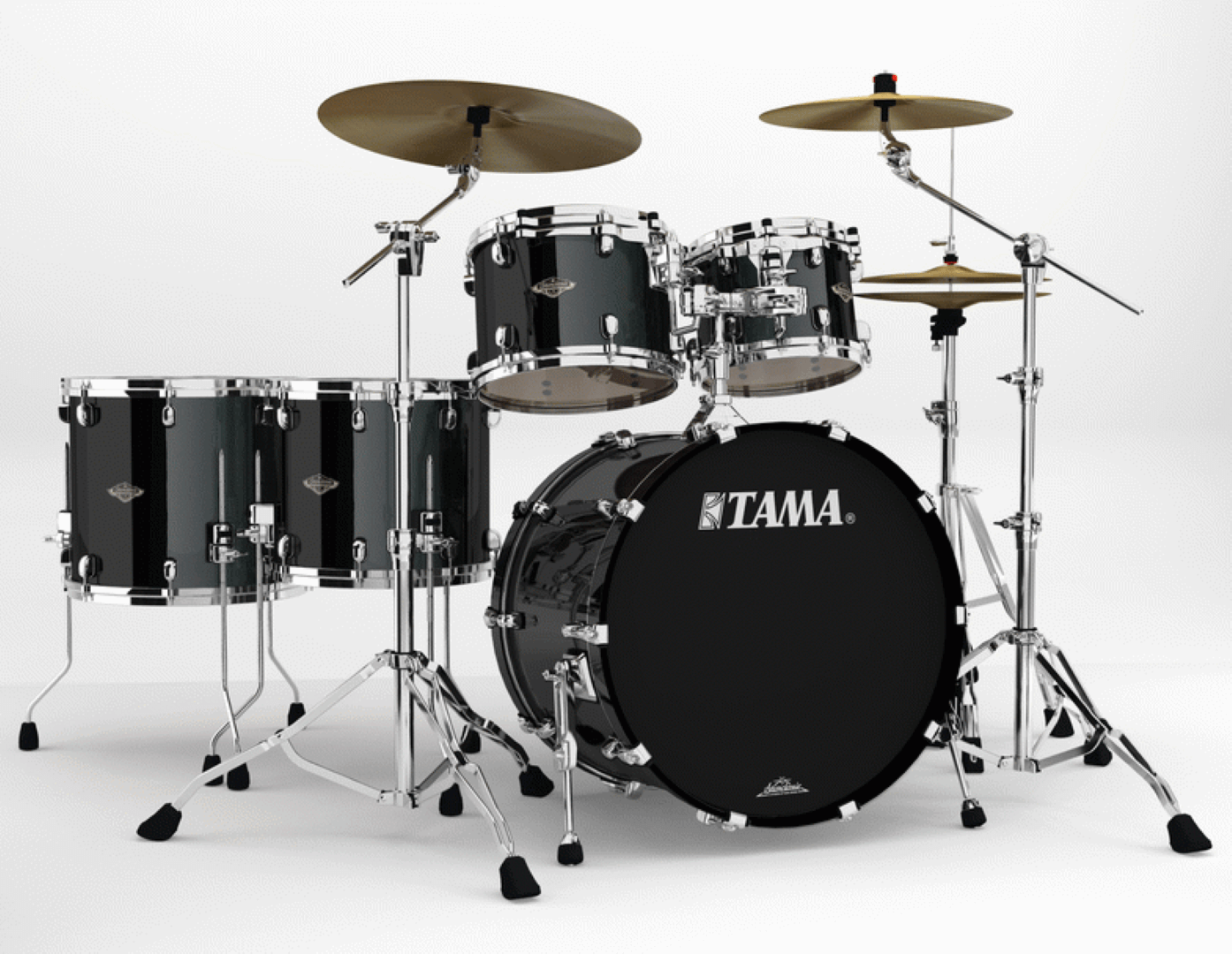 Tama WBS52RZS Starclassic Walnut/Birch 5-piece Shell Pack in Piano Black