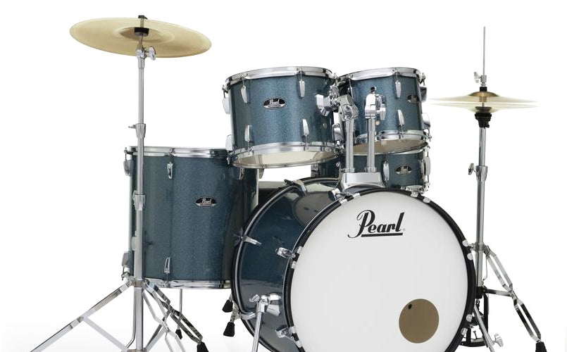 Pearl Roadshow 5 Piece Fusion Drum Kit in Aqua Blue Glitter
