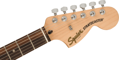 Squier FSR Affinity Series Stratocaster, Laurel Fingerboard, White Pearloid Pickguard in Surf Green