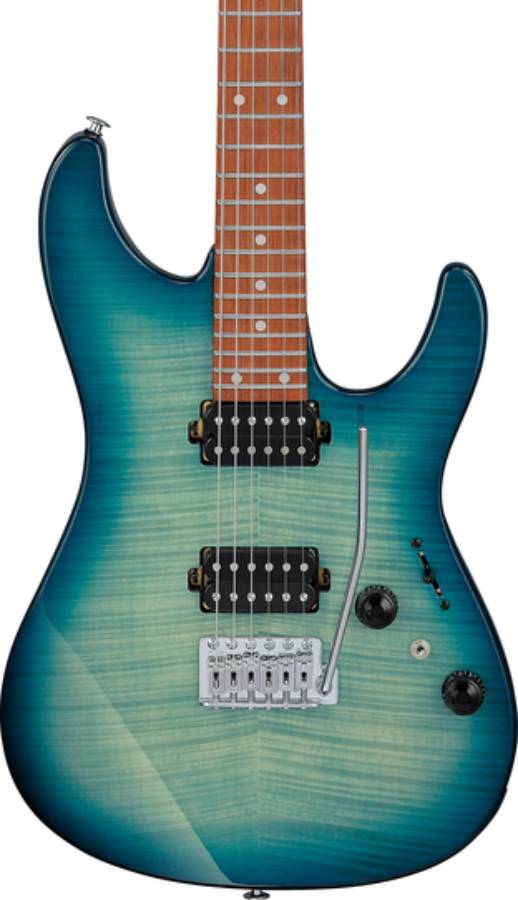 Ibanez AZ24S1F Standard Electric Guitar in Transparent Turquoise Burst