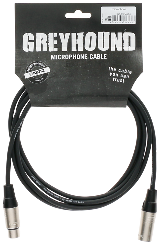 KLOTZ Greyhound Microphone Cable 1m Female XLR to Male XLR