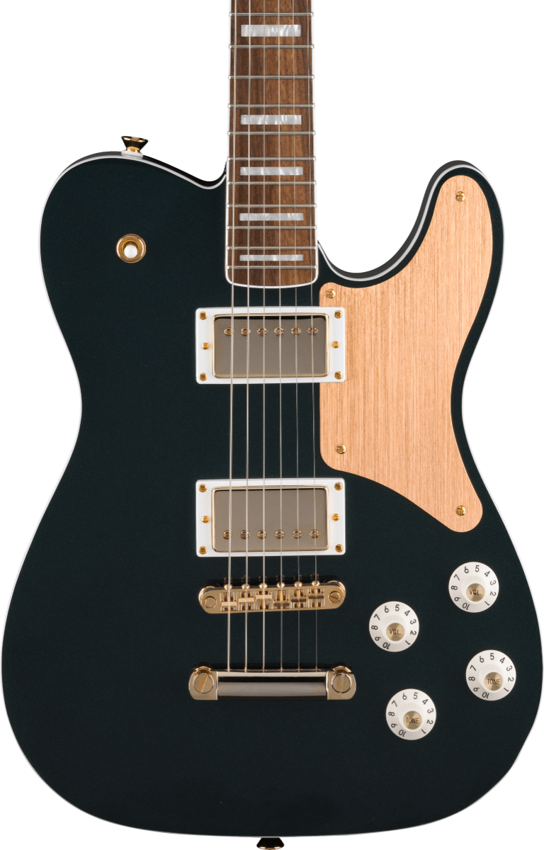 Squier FSR Paranormal Troublemaker Telecaster Deluxe, Laurel Fingerboard, Gold Anodized Pickguard, Gold Hardware, Matching Headstock in Cadillac Green