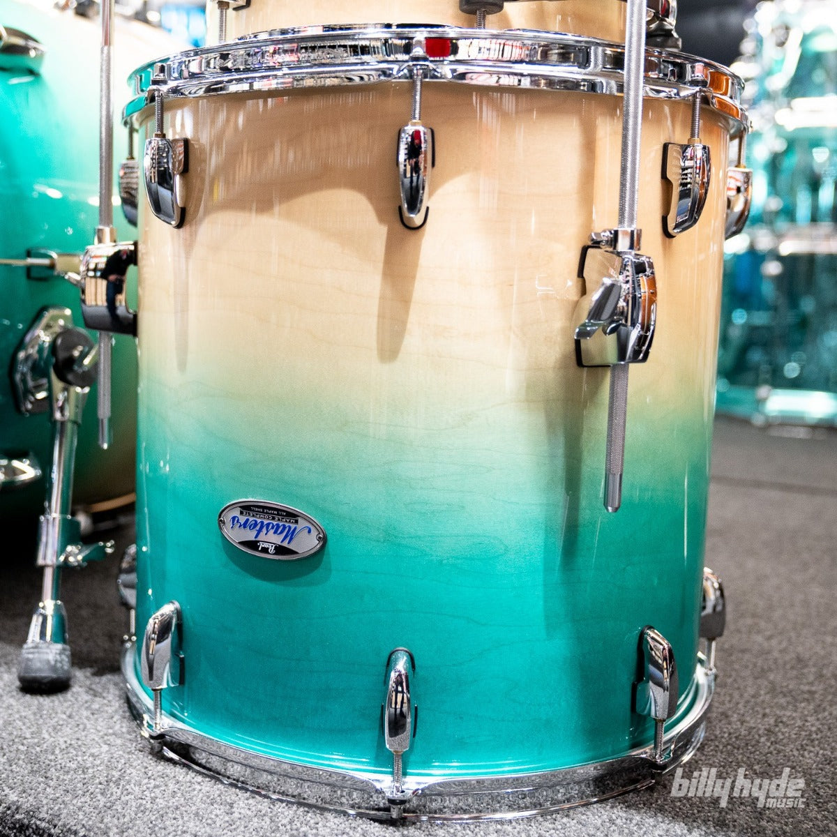 Pearl Masters Maple Complete 3-Piece Shell Pack in Aquamarine Fade