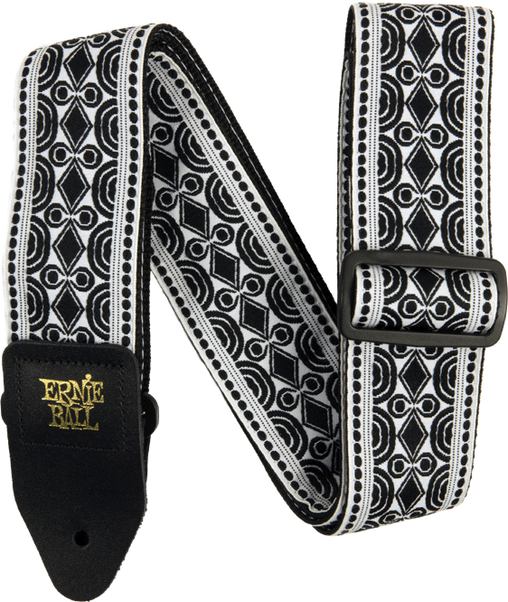 Ernie Ball Classis Jacquard Guitar Or Bass Strap in Beatnik Black