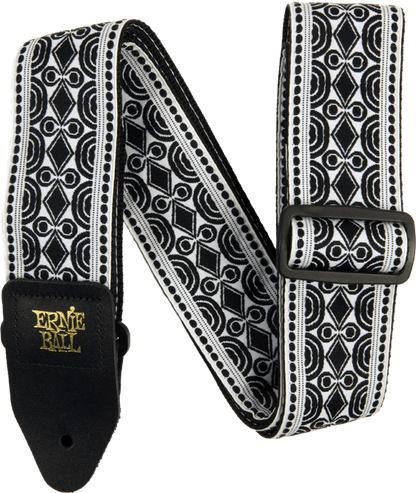 Ernie Ball Classis Jacquard Guitar Or Bass Strap in Beatnik Black
