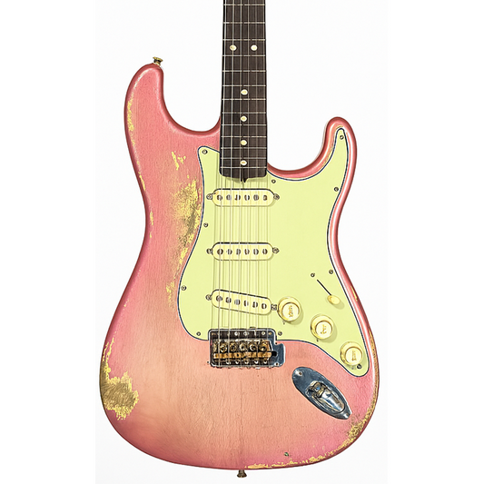 Fender Custom Shop Masterbuilt Greg Fessler 1960 Stratocaster Relic Electric Guitar in Burgundy Mist Soft Burst