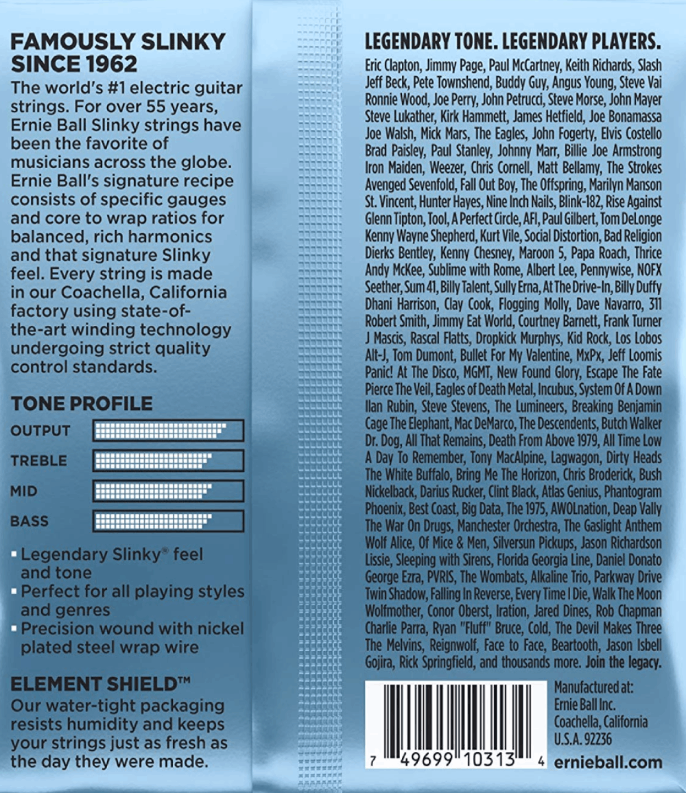 Ernie Ball 2212 Primo Slinky Electric Guitar Strings 9.5-44 Gauge