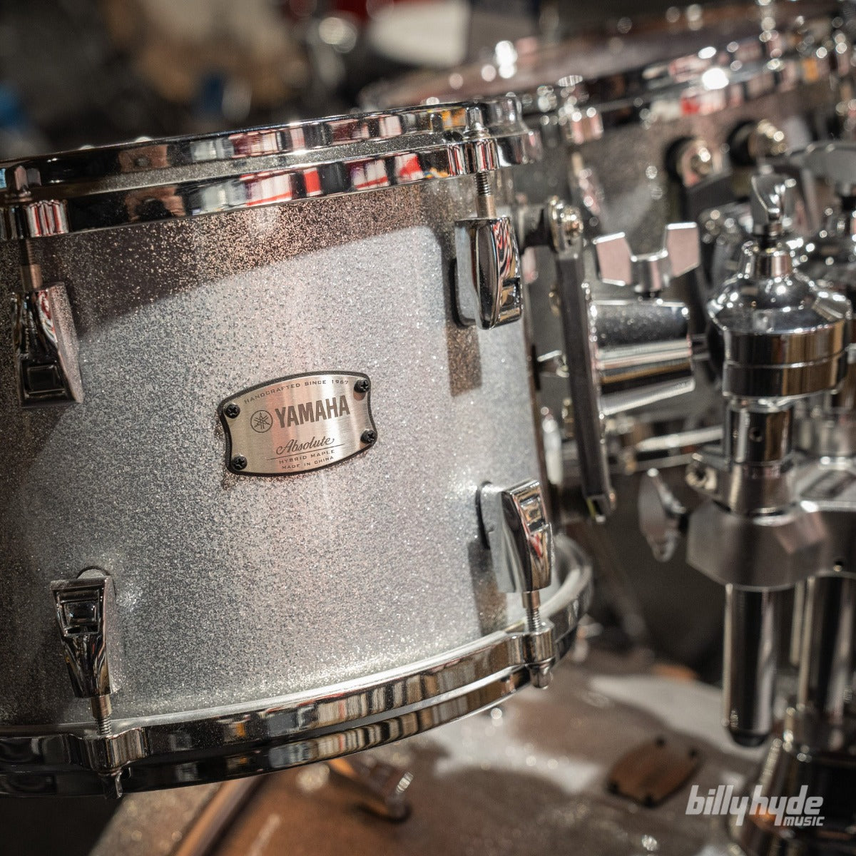 Yamaha Absolute Hybrid Maple 5-Piece Drum Kit in Silver Sparkle