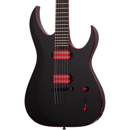 Schecter Sunset-6 Red Dawn Electric Guitar in Gloss Black