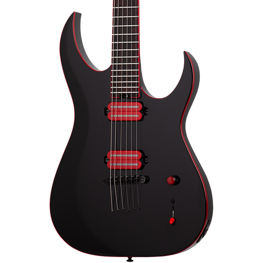 Schecter Sunset-6 Red Dawn Electric Guitar in Gloss Black