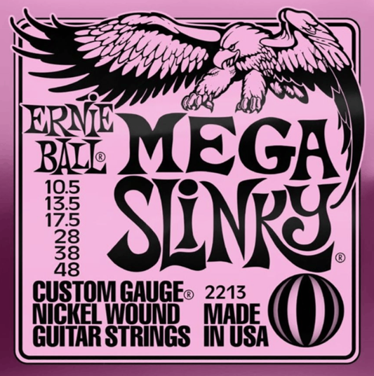 Ernie Ball Mega Slinky Nickel Wound Electric Guitar Strings 10.5-48 Gauge
