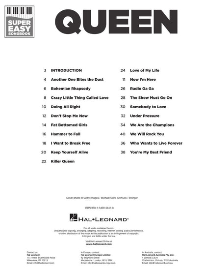 Queen Super Easy Songbook