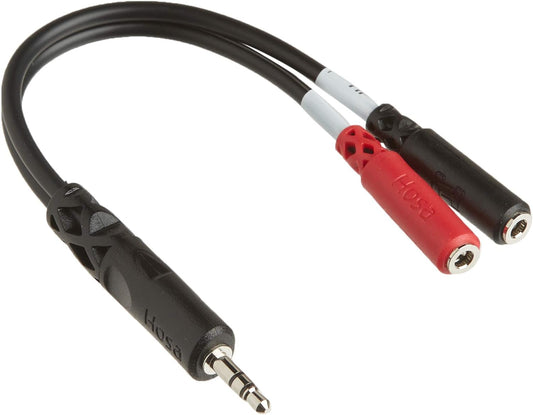 Hosa YMM261 3.5 mm TRS to Dual 3.5 mm TSF Stereo Breakout Cable