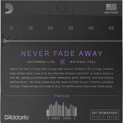 D'Addario XT 80/20 Bronze Coated Acoustic Guitar Strings 11-52 Gauge