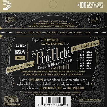 D'Addario EJ45C Pro Arte Composite Classical Guitar Strings Normal Tension