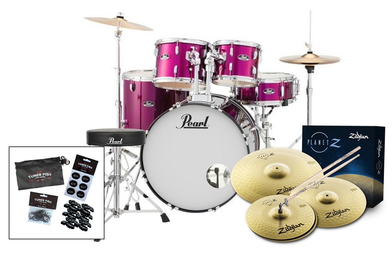 Pearl Roadshow 5 Piece Fusion Drum Kit in Pink Metallic