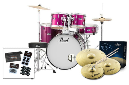 Pearl Roadshow 5 Piece Fusion Drum Kit in Pink Metallic