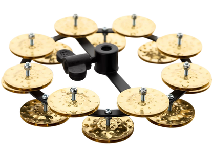 Meinl Percussion HTHH2BBK Headliner Series Hihat Tambourine Dual Row Hammered Brass Jingles 5"