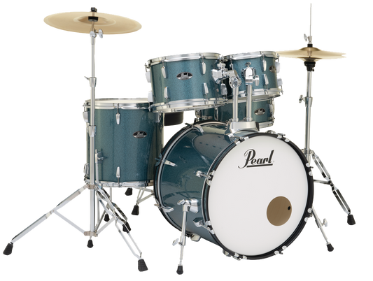 Pearl Roadshow 5 Piece Fusion Drum Kit in Aqua Blue Glitter